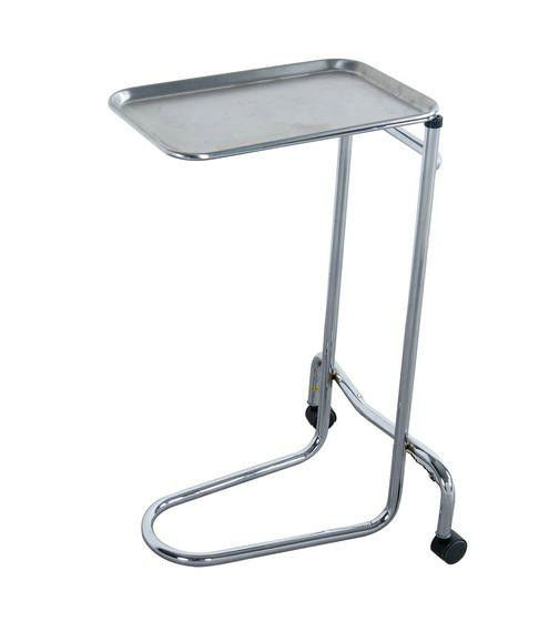 ऊँचा समायोज्य मेयो टेबल के साथ एक ट्रे उपकरण ट्रॉली स्टेनलेस स्टील