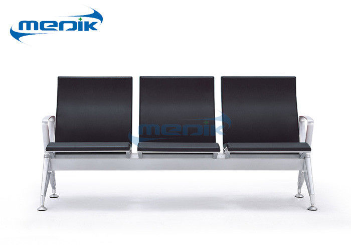 3 - मेटल फिनिश के साथ सीटर मेडिकल प्रतीक्षा कक्ष कुर्सियां ​​स्टील क्रॉस बीम